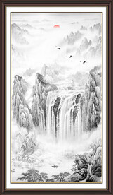竖幅水墨画