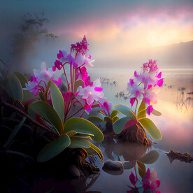 湖边兰花