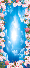 花朵蓝天白云