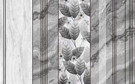 几何植物花卉大理石背景墙