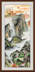 竖幅山水画