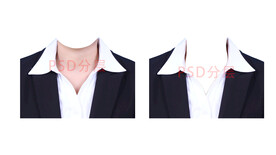 女人西装开领衬衫衣服psd