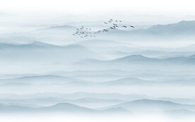 中式水墨山水画电视背景墙