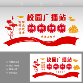 校园广播站文化墙  