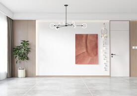 北欧客厅背景墙 空场景