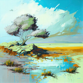 抽象油画 风景