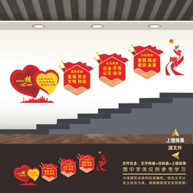 核心价值观楼梯文化墙