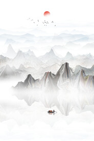竖幅山水画
