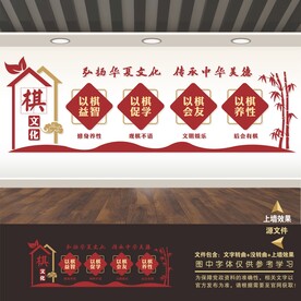 棋牌室展板标语海报文化墙形象墙