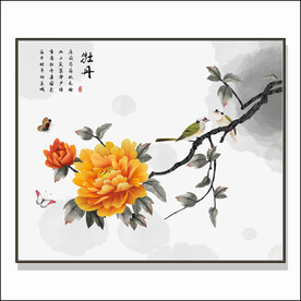 花鸟牡丹国画