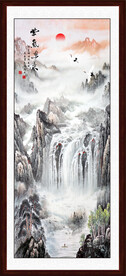 竖幅山水画