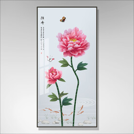 牡丹花鸟国画
