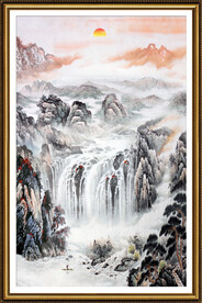 竖幅山水画