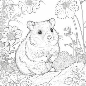 白描仓鼠