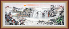 国画中堂画客厅山水画