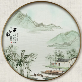 圆形中是山水画
