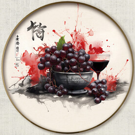 圆形葡萄画