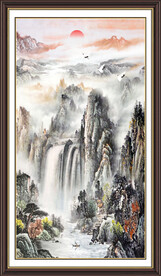 竖幅山水画