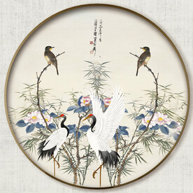 圆形花鸟图