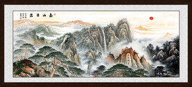 五岳独尊国画泰山日出