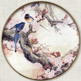 圆形喜鹊登梅
