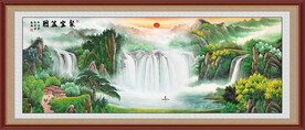 聚宝盆山水画