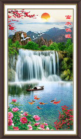 旭日东升山水画