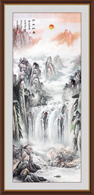 竖幅山水画
