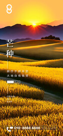 集团版画风格芒种节气刷屏海报