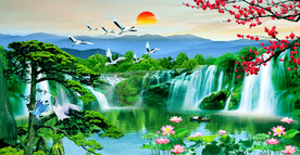 招财山水画