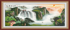 聚宝盆山水画