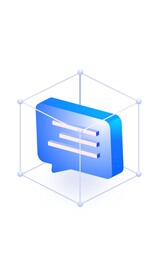 蓝色底座3D立体对话框消息图标