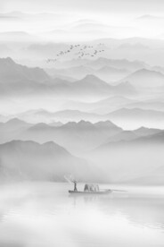 竖幅水墨画