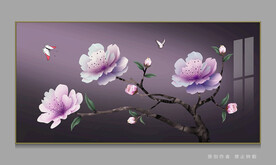 花鸟牡丹国画