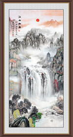 竖幅山水画