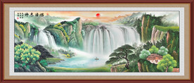 山水画旭日东升国画