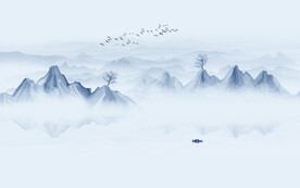 新中式山水背景墙