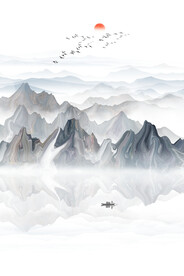 水墨山