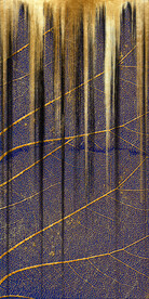 北欧风抽象金箔叶脉玄关装饰画