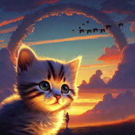 夕阳下的猫咪