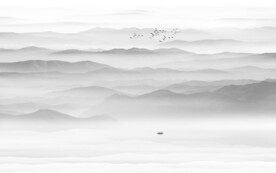 新中式壁画山水画电视背景墙