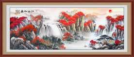 国画中堂画 客厅山水画