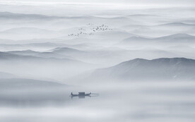 水墨山水画背景墙