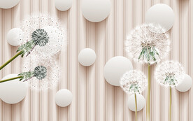 现代简约蒲公英电视背景装饰画