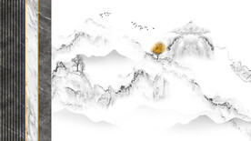 格栅大理石纹背景墙