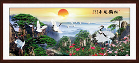 松鹤延年山水图