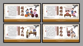 传统美食展板