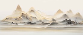 新中式抽象禅意山水画