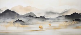 千里江山大气山水画