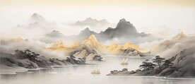 新中式抽象禅意山水画